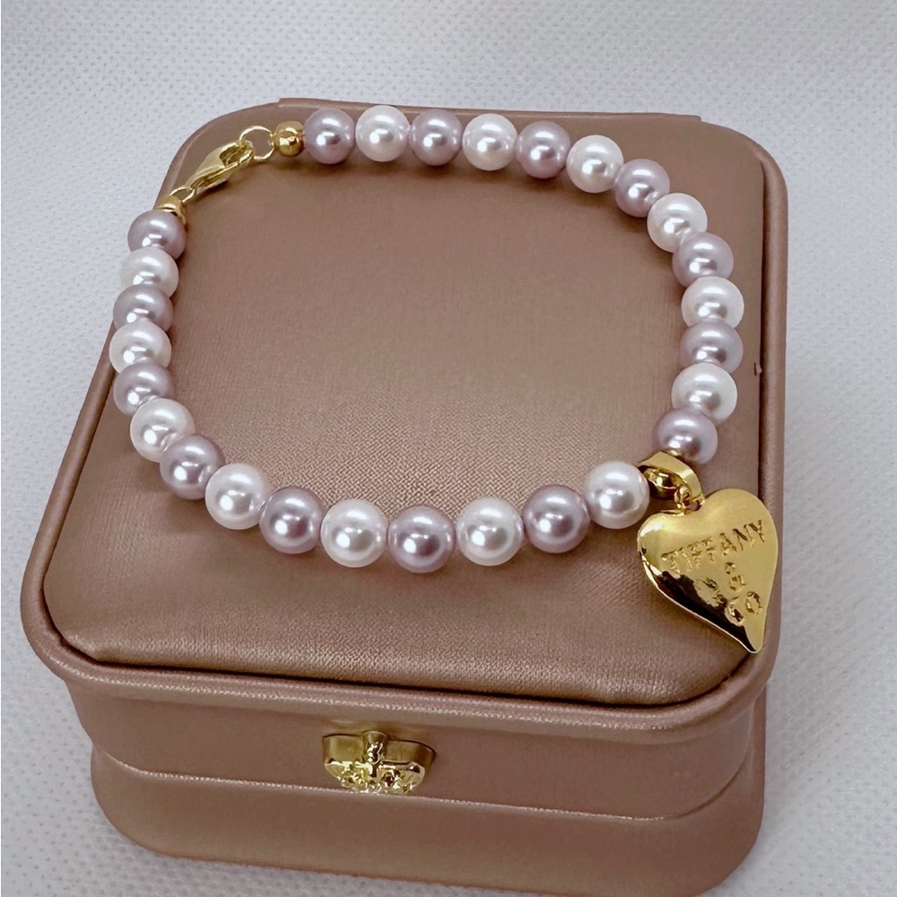Pearl Bracelet with 925 Sterling Silver Charms